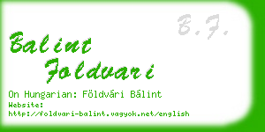 balint foldvari business card