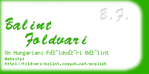 balint foldvari business card